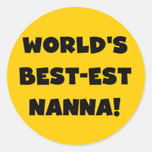 ブラック最高の文字で最も人気のNanna Tシャツとギフト ラウンドシール