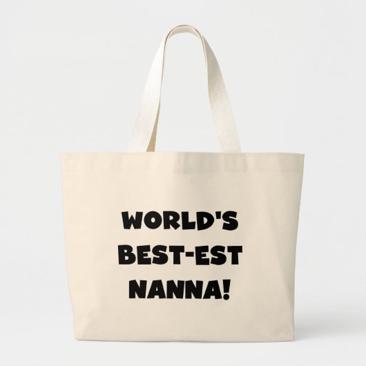 ブラック最高の文字で最も人気のNanna Tシャツとギフト ラージトートバッグ (正面)