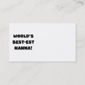 ブラック最高の文字で最も人気のNanna Tシャツとギフト 名刺 (裏面)