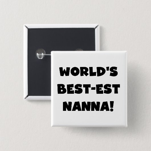 ブラック最高の文字で最も人気のNanna Tシャツとギフト 缶バッジ (正面&裏面)