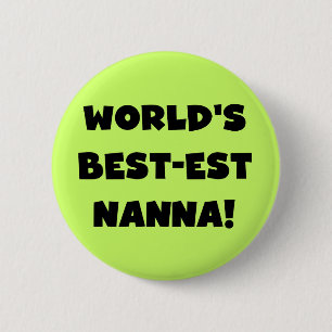 ブラック最高の文字で最も人気のNanna Tシャツとギフト 缶バッジ