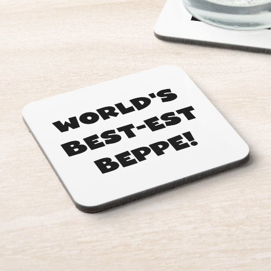 ブラック最高の文字で最も人気のTシャツとギフト コースター (左側)