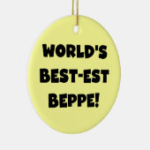 ブラック最高の文字で最も人気のTシャツとギフト セラミックオーナメント (右)