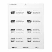 ブラック最高の文字で最も人気のTシャツとギフト ラベル (フルシート)