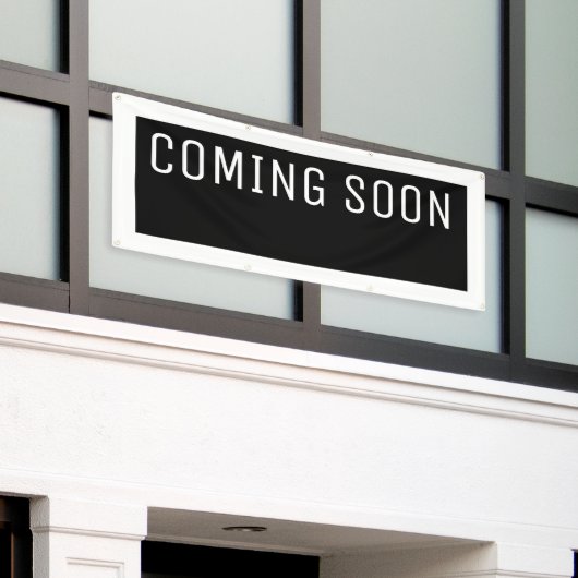 ブラック来のSoon Banner 横断幕 (ビルの外側)