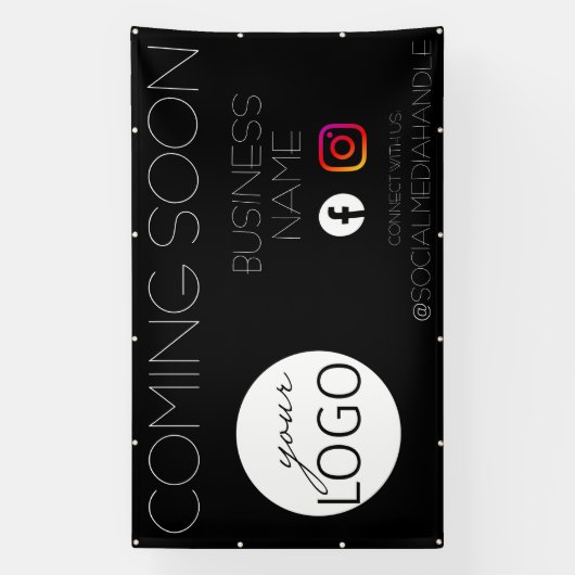 ブラック来ズ・マーン・ビジネス・ロゴ・プロモーション・バナー 横断幕 (縦)