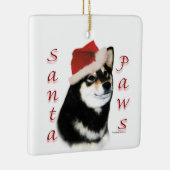 ブラック柴犬サンタポーズキーチェーン セラミックオーナメント (右)