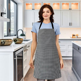 ブラック格子柄 エプロン