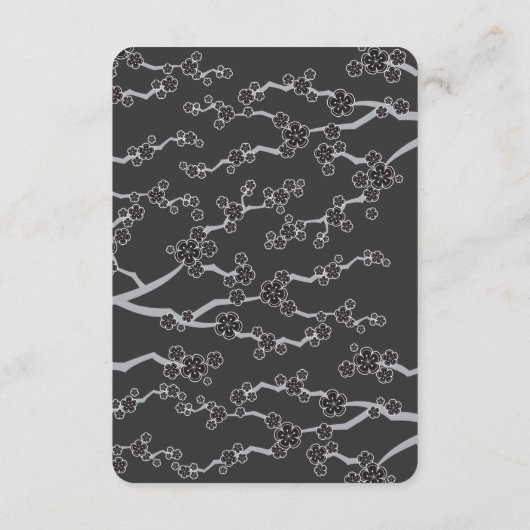 ブラック桜さくらんぼ花咲き禅ウェディングレセプション エンクロージャーカード (裏面)