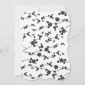 ブラック桜さくらんぼ花咲き禅ウェディングレセプション 招待状 (裏面)