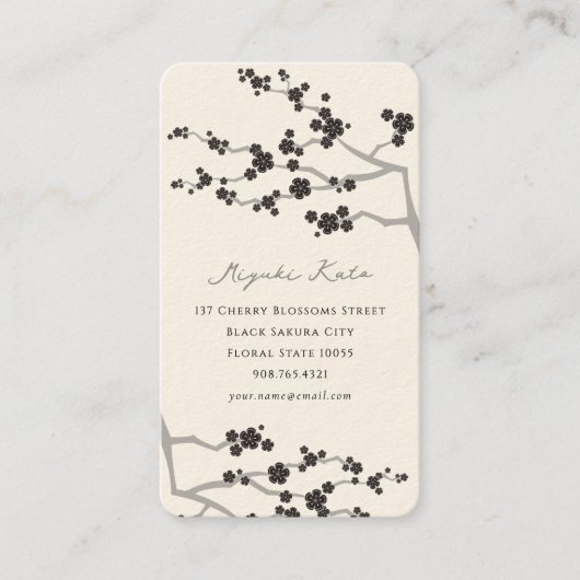 ブラック桜さくらんぼ花花花華東洋禅 名刺 (正面)