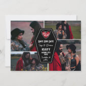 ブラック棺Til死ハートゴシック写真 セーブザデート (正面)