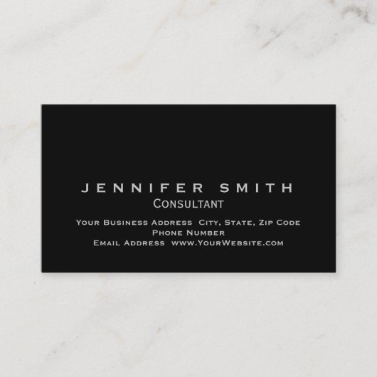 ブラック標準ユニークコンサルタントの名刺 名刺 (正面)