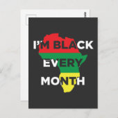 ブラック毎月の天然メラニンのアフリカの根 ポストカード (正面/裏面)