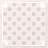 ブラック水玉模様オンピーチ ガラスコースター (裏面)