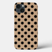 ブラック水玉模様オンベージュケースメイトiPhoneケース Case-Mate iPhoneケース (裏面)