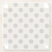 ブラック水玉模様オンベージュ ガラスコースター (裏面)