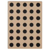 ブラック水玉模様オンベージュ クリップボード (裏面)