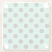 ブラック水玉模様オンミントグリーン ガラスコースター (裏面)