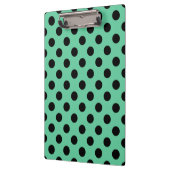 ブラック水玉模様オンミントグリーン クリップボード (左)