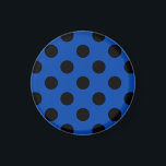 ブラック水玉模様オン王室のブルー マグネット<br><div class="desc">ブラック水玉模様オン王室のブルー</div>