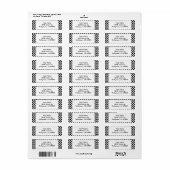 ブラック水玉模様カスタム差出人住所ラベル ラベル (フルシート)