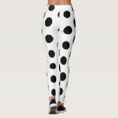 ブラック水玉模様ガーリートレンディーファッショナブルYoga レギンス (裏面)