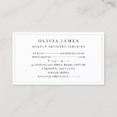 ブラック水玉模様グリーンウォーター色スプラッシュモダン 名刺 (裏面)