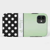 ブラック水玉模様グリーンiPhone 5ケース Case-Mate iPhoneケース (裏面(横))