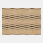 ブラック水玉模様シボストライプロンフェイククラフト ラッピングペーパーシート (正面2)