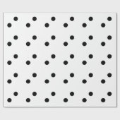 ブラック水玉模様スカスタムホワイトカラーホリデイ2023 ラッピングペーパー (フラット)