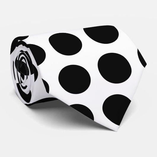 ブラック水玉模様ネクタイ ネクタイ (ロール)