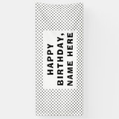ブラック水玉模様ハッピーバースデー 横断幕 (縦)