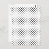 ブラック水玉模様ハートオンホワイト ポストカード (正面/裏面)
