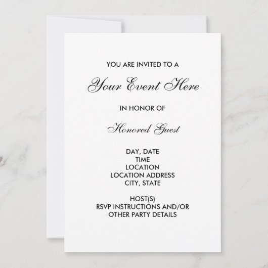 ブラック水玉模様バースデーパーティー 招待状 (裏面)