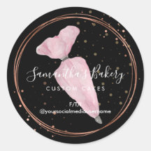 ブラック水玉模様パティシケーキデザイナーベーカリーシェフ