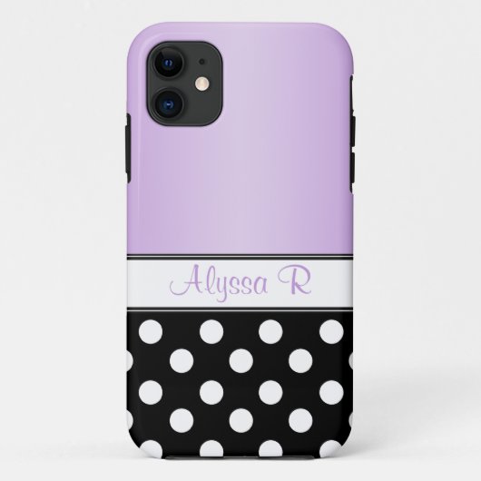 ブラック水玉模様パープルiPhone 5ケース Case-Mate iPhoneケース (裏面)