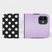 ブラック水玉模様パープルiPhone 5ケース Case-Mate iPhoneケース (裏面(横))