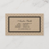 ブラック水玉模様ピンクリボンソーシャルメディアクラフト 名刺 (裏面)