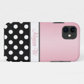 ブラック水玉模様ピンクiPhone 5ケース Case-Mate iPhoneケース (裏面(横))