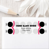 ブラック水玉模様ファンシー住所 シール (インサイチュ)