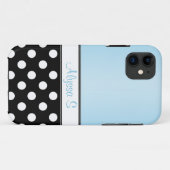 ブラック水玉模様ブルーiPhone 5ケース Case-Mate iPhoneケース (裏面(横))
