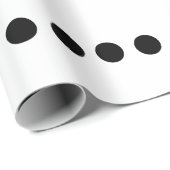 ブラック水玉模様ホワイトカスタムトレンディーカラー ラッピングペーパー (ロールコーナー)