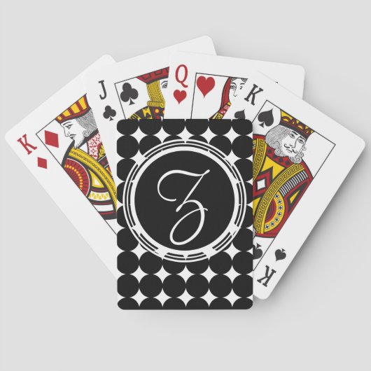 ブラック水玉模様モノグラム トランプ (裏面)