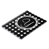 ブラック水玉模様モノグラム ノートブック (左側)