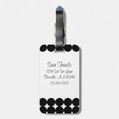 ブラック水玉模様モノグラム ラゲッジタグ (裏面縦)