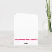 ブラック水玉模様/ピンクベビー車ありがとう サンキューカード (裏面)