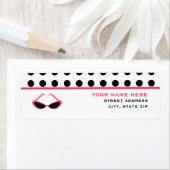 ブラック水玉模様&ピンクレトロサングラス ラベル (インサイチュ)