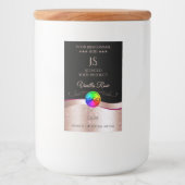 ブラック波状バラ金ゴールドロゴモノグラム製品ラベル フードラベル (正面)