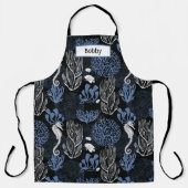 ブラック海シーホースオールオーバープリントエプロン エプロン (正面)